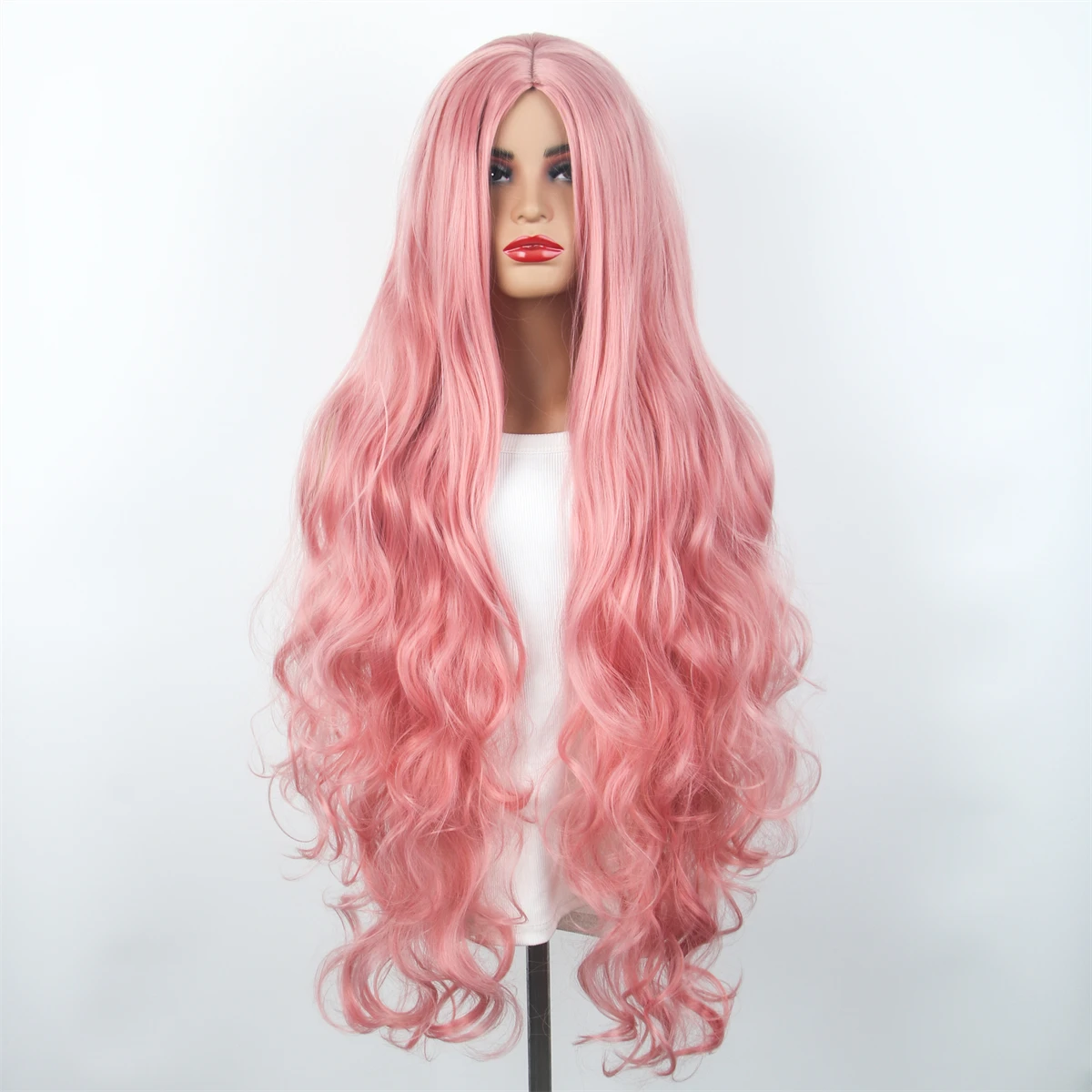 Synthetic Hair Black Pink Wig For Women Cheap Cosplay Wigs