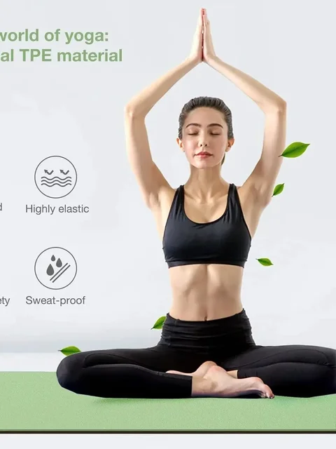 180cmx57cmx0.4cm TPE Folding Yoga Mat Portable Non-Slip Shock-Absorbent Noise-Free Convenient for Home Travel Fitness Exercise 5