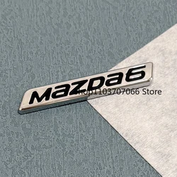 Premium Front and Rear Car Logo Emblem Badge Sticker - 2014 - 2016 (MAZDA 6 Silver black)