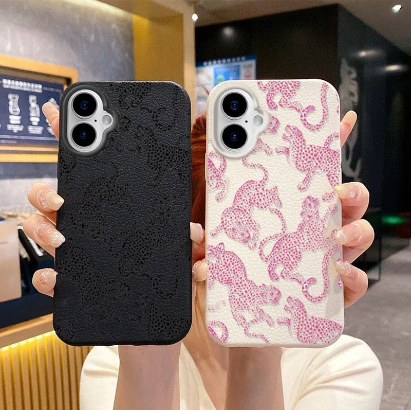 Leopard Print PU Leather Phone Case