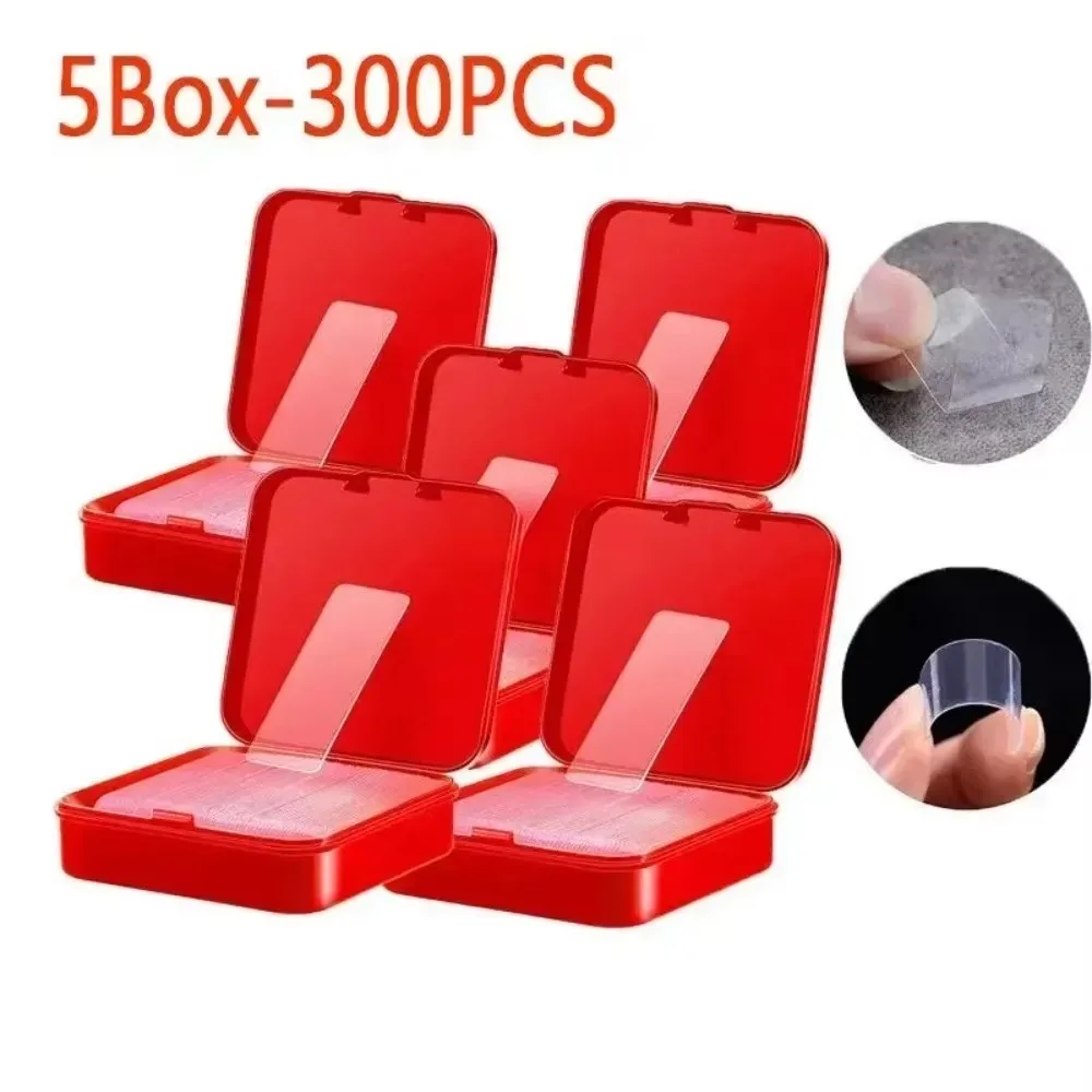 300Pcs 양면 접착 테이프 나노 재사용 가능한 초강력 투명 벽 스티커 방수 널..
