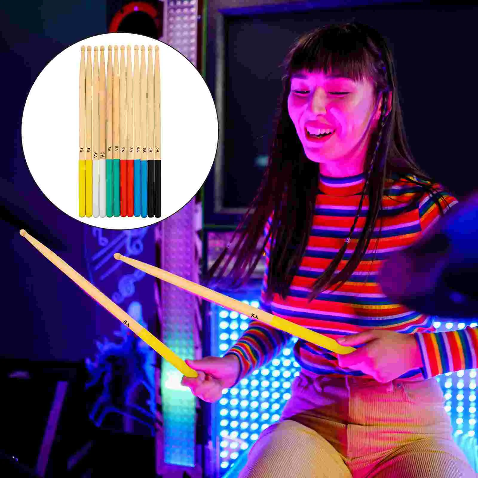 

6 Pairs Musical Instruments Drum Stick Drumsticks Wooden Durable Percussion Kit Supplies Accessory Child