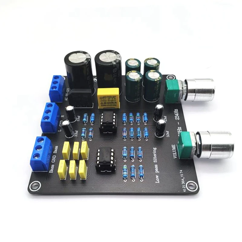 AA51 59Hz-234Hz Low-Pass Filter Super Bass Crossover Board AC9V-12V Dual NE5532 Crossover Point Continuously Adjustable