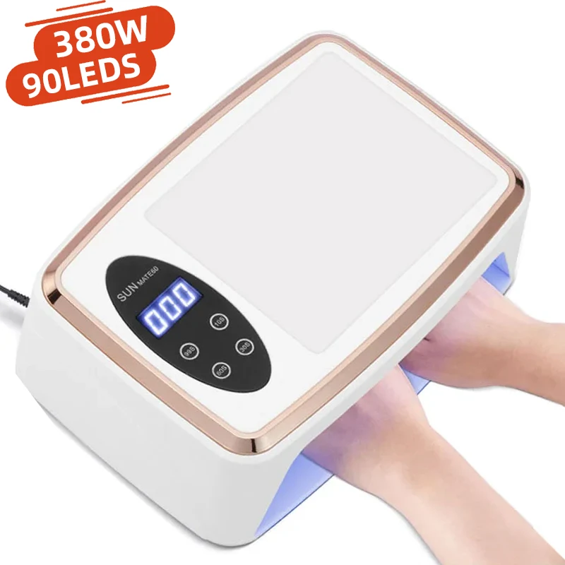네일 매니큐어에 대 한 새로운 90LED UV LED 램프 손 베개 착용과 380W 전문 젤 폴란드어 건조 램프 고전력 네일 ..