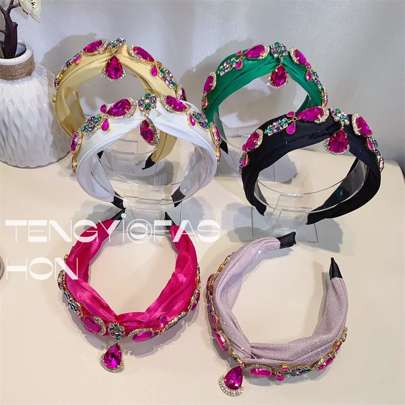 

Luxurious Crystal Headbands For Women Hairbands Korea Hair Accessories High Quality Colorful Hairband Head Wrap Hair Band