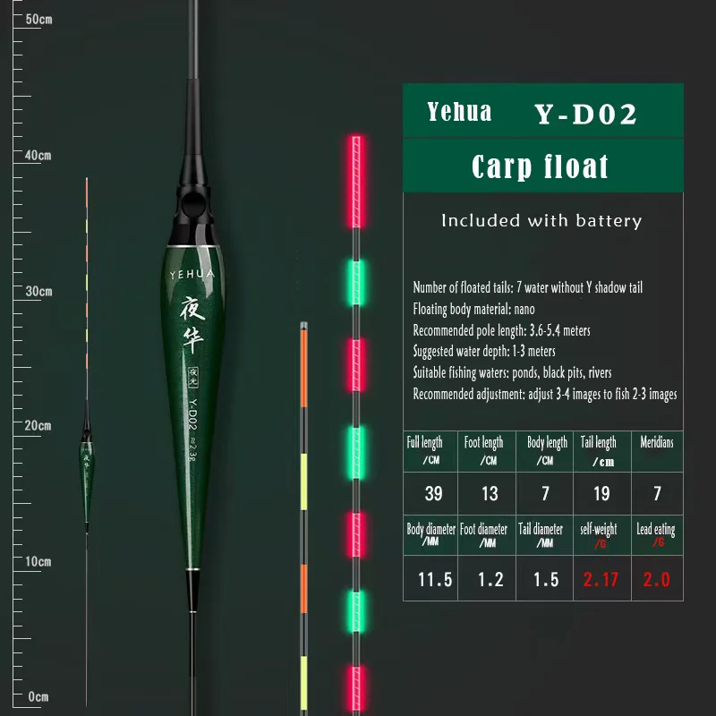 3PCS Electronic floats Eye-catching luminous crucian carp reservoir float fishing gear night fishing float dobbers vaste hengel