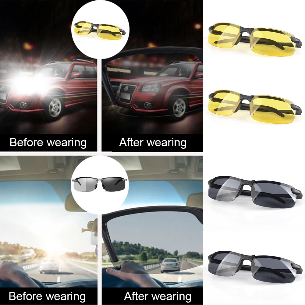 Night Vision Glasses PC Frame Polarized Men Outdoor Sport Sun Glasses Day Night Vision Driver