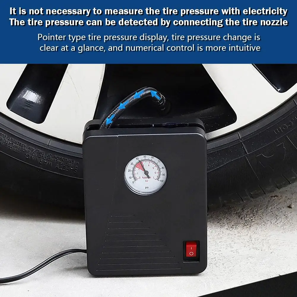 Mini Pompe à Air Électrique Portable de 96W, 12V, 100PSI, 35L/Min,  Compresseur pour Voiture, Vélo, Balle - AliExpress