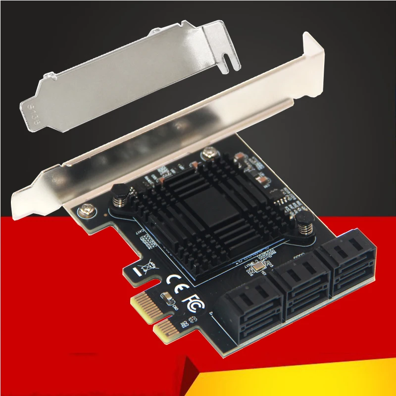 

Плата расширения Chi a Mining PCIe Gen3 X1 на 6 портов, контроллер 6G SATA III 3,0 без Raid, с низкопрофильным кронштейном, адаптер SATA PCI-E
