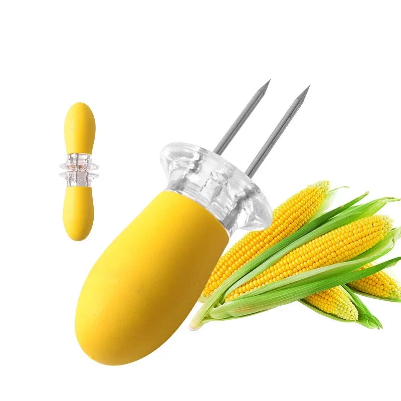 2 Pairs Stainless Steel BBQ Corn Holders BBQ Forks
