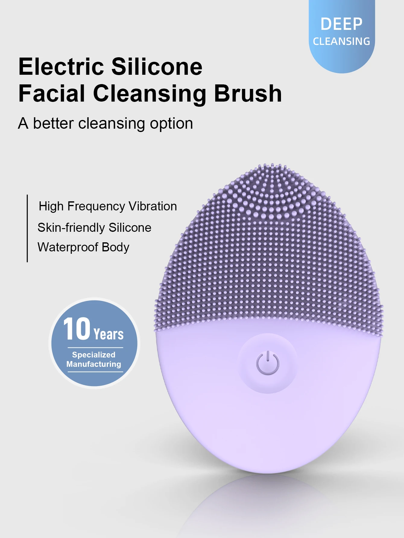 Electric facial cleanser facial cleansing brush deep pore cleaning silicone beauty sound wave vibration massage facial cleansing brush facial cleanser massager