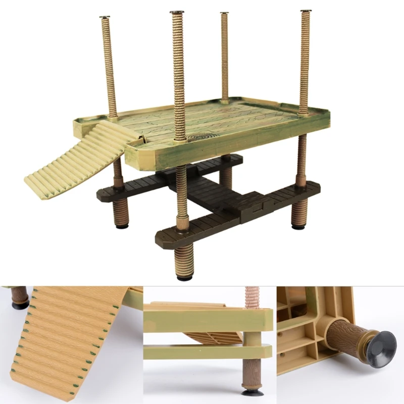 Turtle Climbing Basking Platform Tortoise Sunbathe Pier Reptile Ramp Floating Island for Turtle Tank Aquarium Ornaments