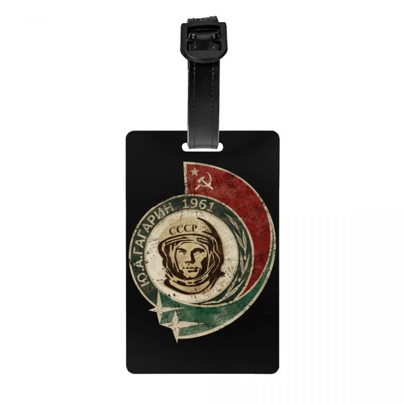 

1961 CCCP Yuri Gagarin Luggage Tags for Suitcases USSR Cosmonaut T-shirt Soviet Union Astronaut Privacy Cover Name ID Card
