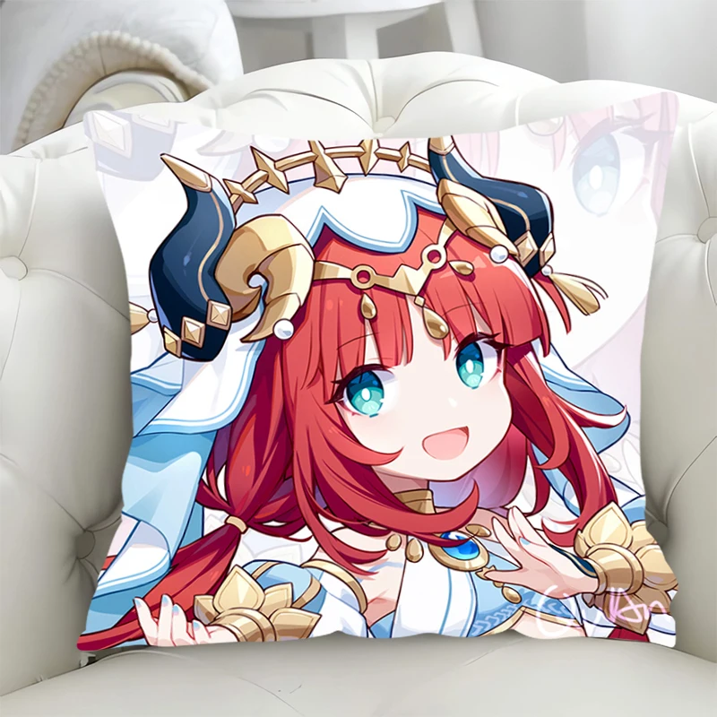 

Genshin Impact Pillowcase 40*40 Sofa Cushion Cover 45x45cm Pillow Hugs Decorative Cushions for Bed Pillowcases 40x40 Short Plush