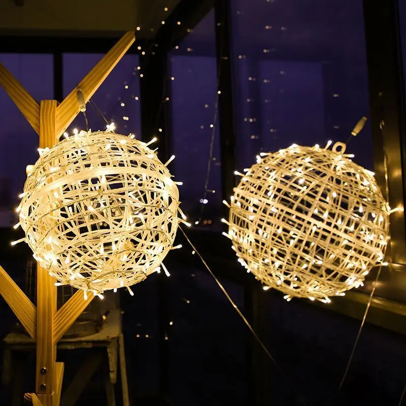 ﻿﻿7.87" Outdoor Balls Globe Lights Hanging Tree Garden Sphere Lights with Plug 46LED for Party Wedding Yard Porch Patio Decors 3