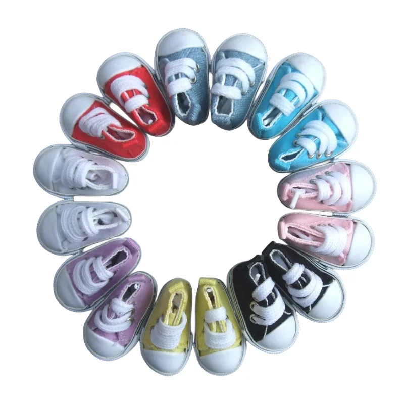 Assorted Color 5cm Canvas Shoes for BJD Doll Fashion Mini Toy Sneaker Bjd Doll Shoes for Russian Accessories 1 Pair
