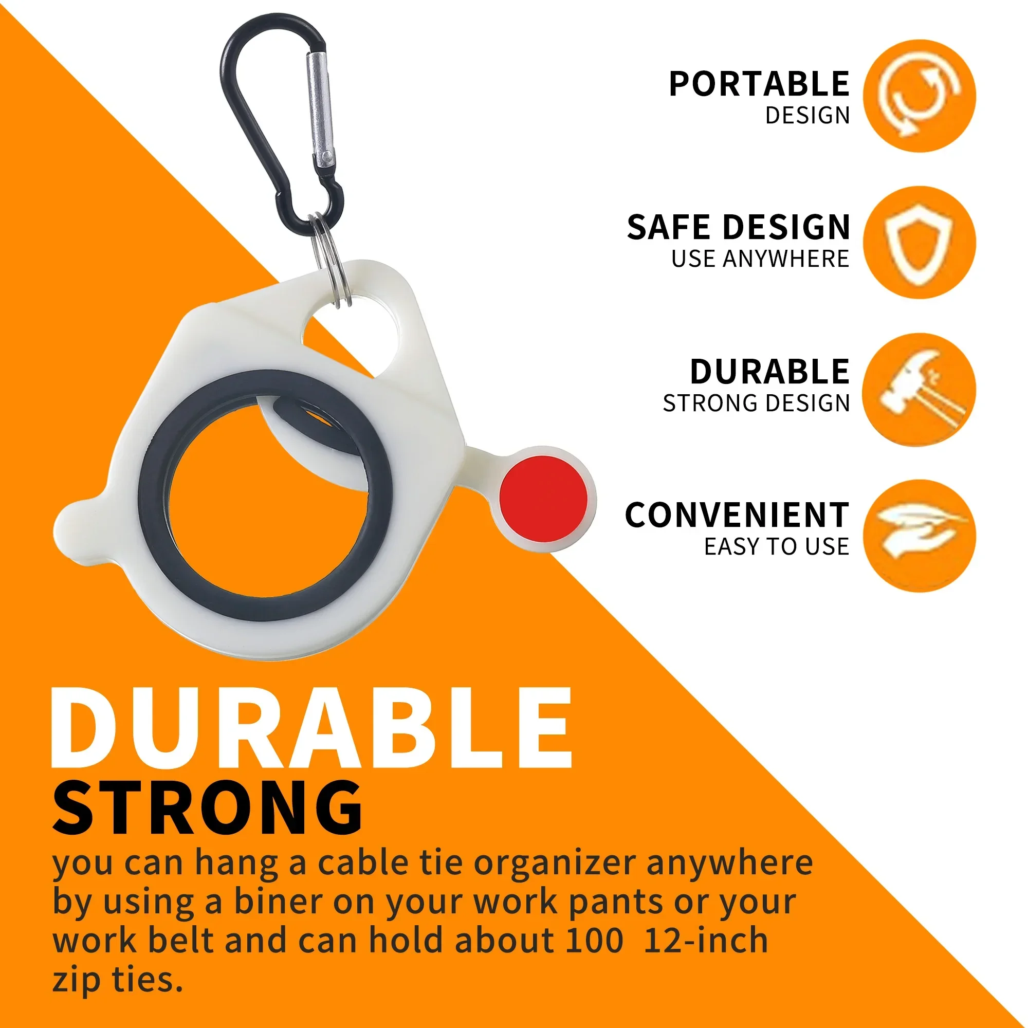 Portable Tie Holder Durable Plastic Storage Tools Practical Wiring Accessories Cable Strap Organizer with Fluorescence cable organizer,cable mount holder