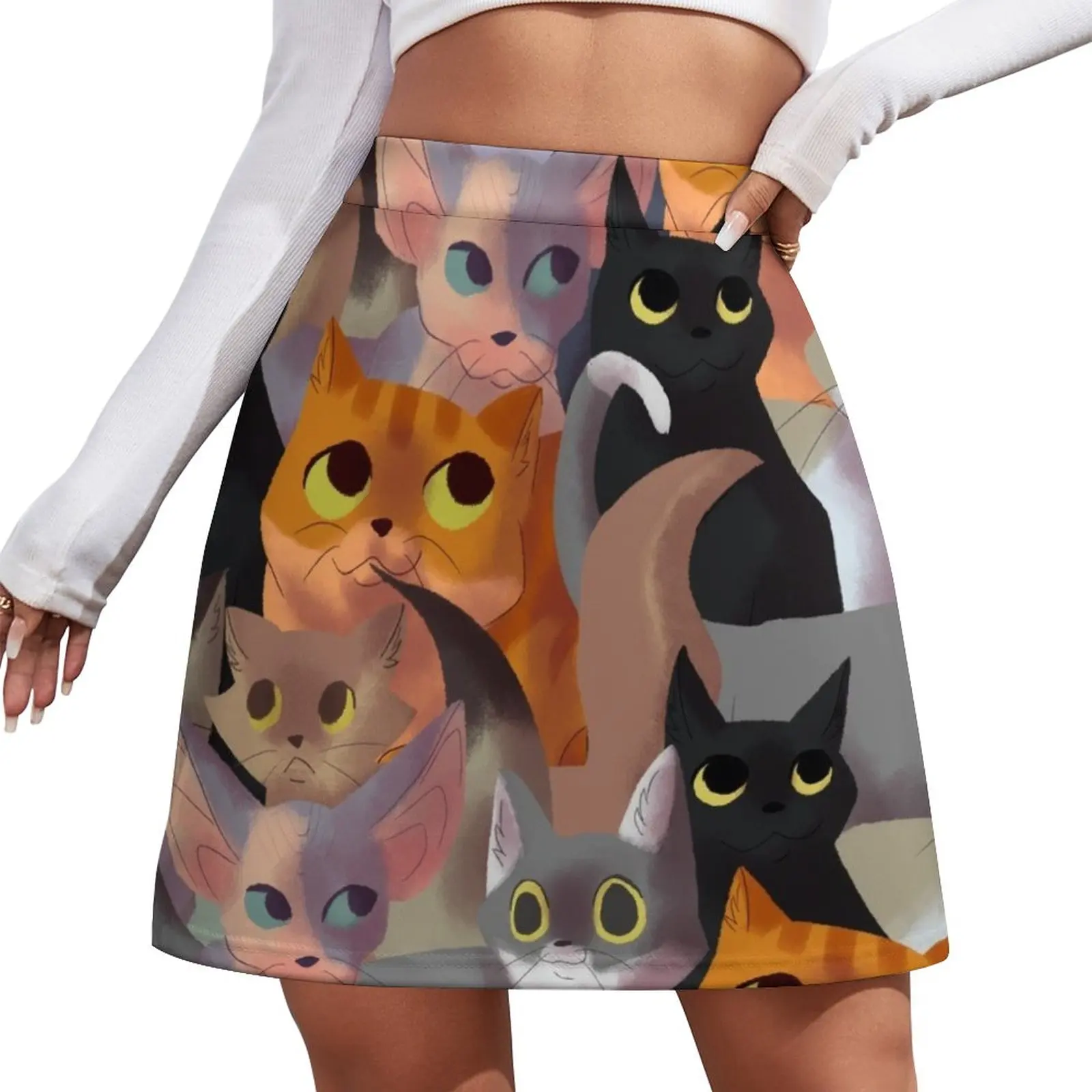 

Lotsa cats Mini Skirt luxury clothes women Woman short skirt summer dress for women 2024