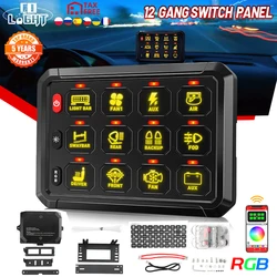 COLIGHT 12 Gangs LED On-Off Switch Panel 12V 24V Universal Power Control Electronic Relay System Off-Road Lighting Controller