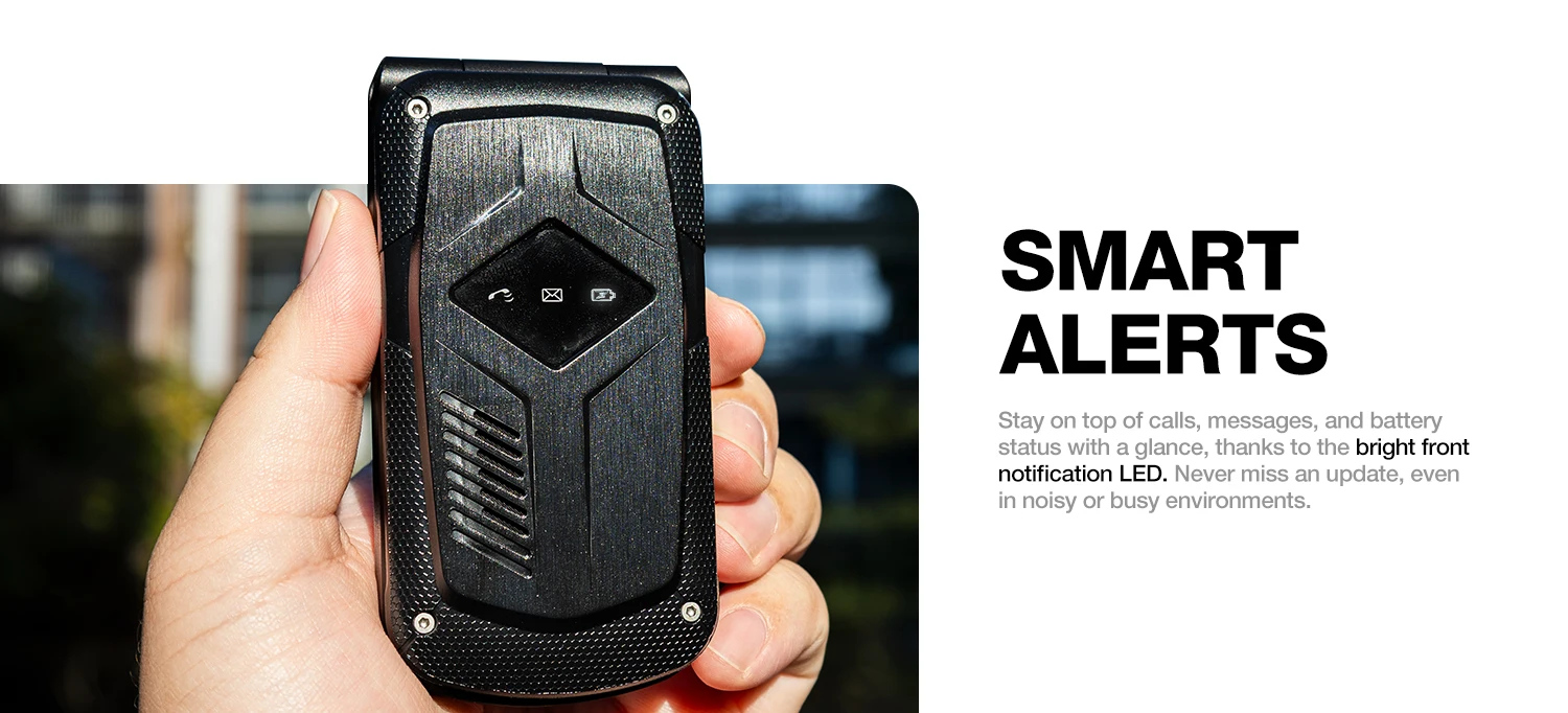 AGM M10 Rugged Flip Phone 4G Dual SIM Large Button Speed Dial Flashlight FM Radio SOS Call With Loud Speaker For Elderly