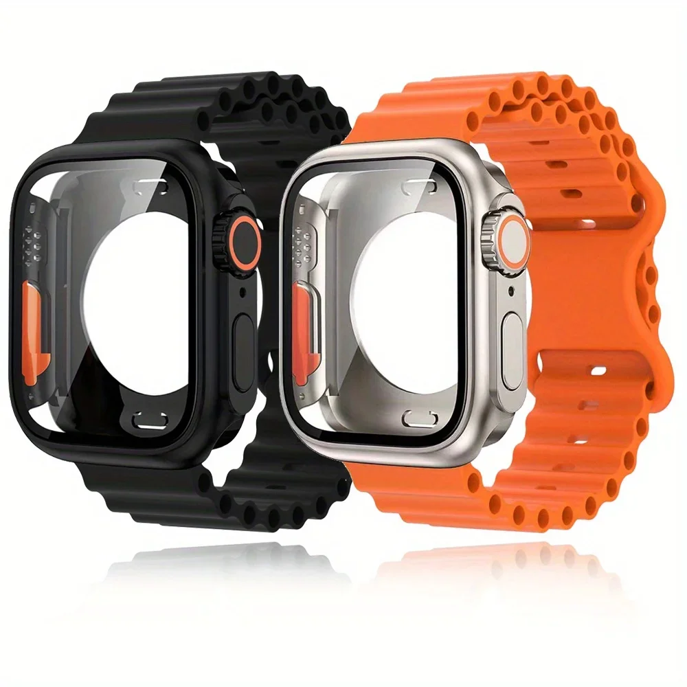 Premium Apple Watch Glass Case and Strap with Screen Protector