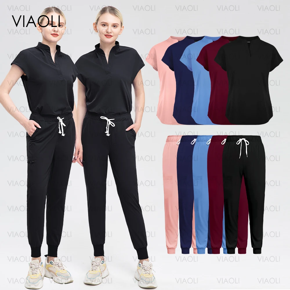 Multicolor Short Sleeve Surgery Uniforms Pharmacy Workwear Nurse Uniform Hospital Doctor Work Tops Pants Medical Scrubs Sets