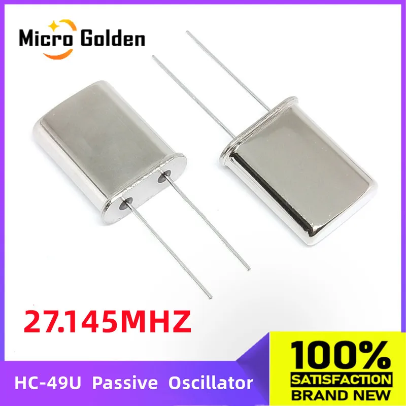 (10pcs) 27.145MHZ 27.145M Passive Crystal Oscillator HC-49U 2Pin Quartz Crystal Resonator 49U DIP2 Through Hole
