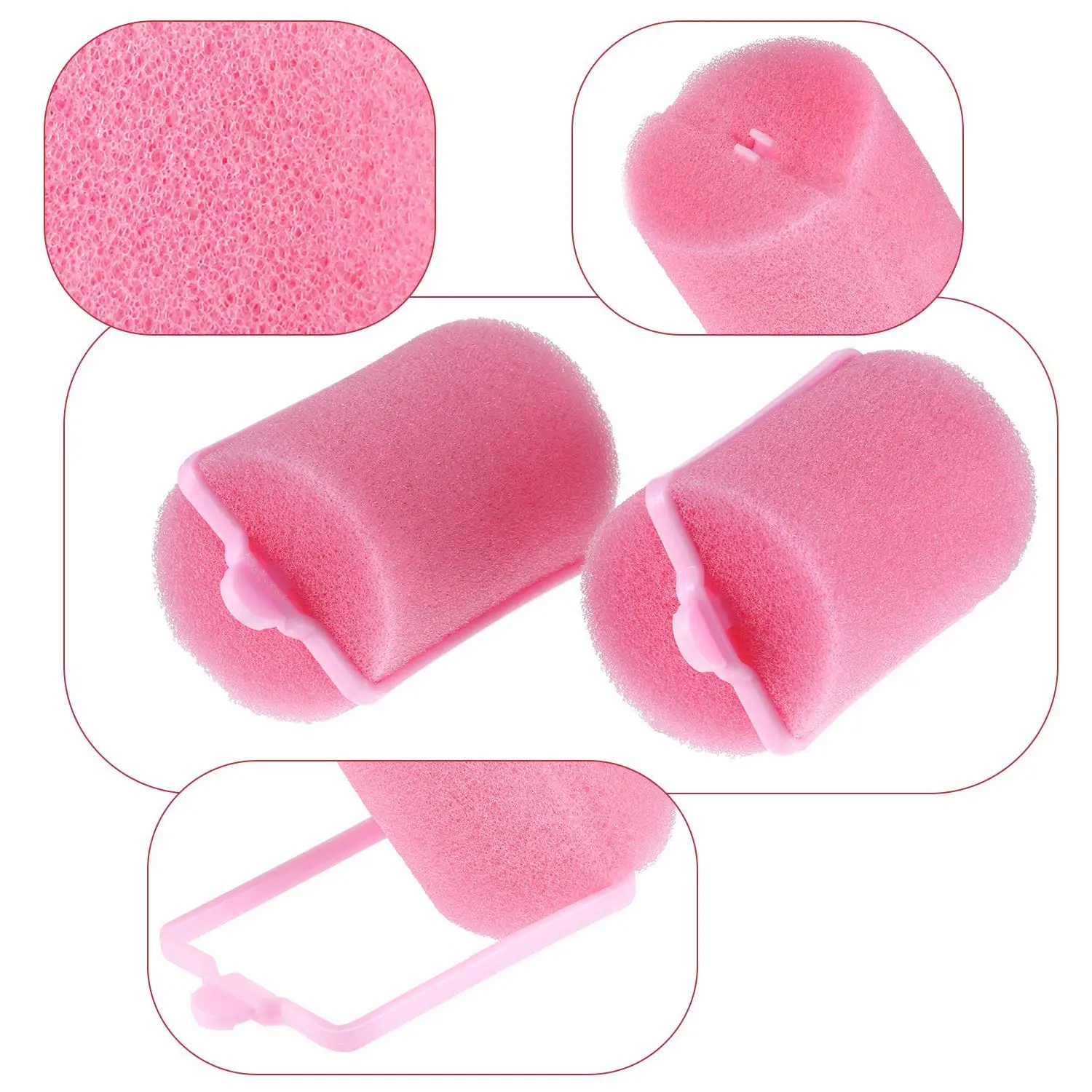 10Pieces Foam Sponge Hair Rollers, Soft Sleep Hair Curlers for Styling, Heatless Curler