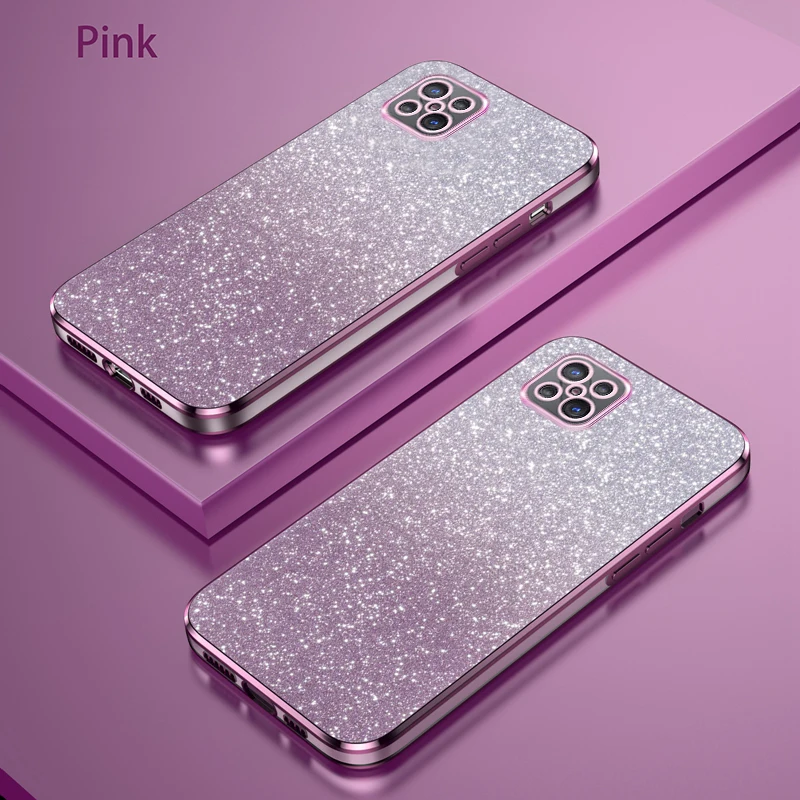 Luxury Gradient Glitter Plating Silicone Back Cover