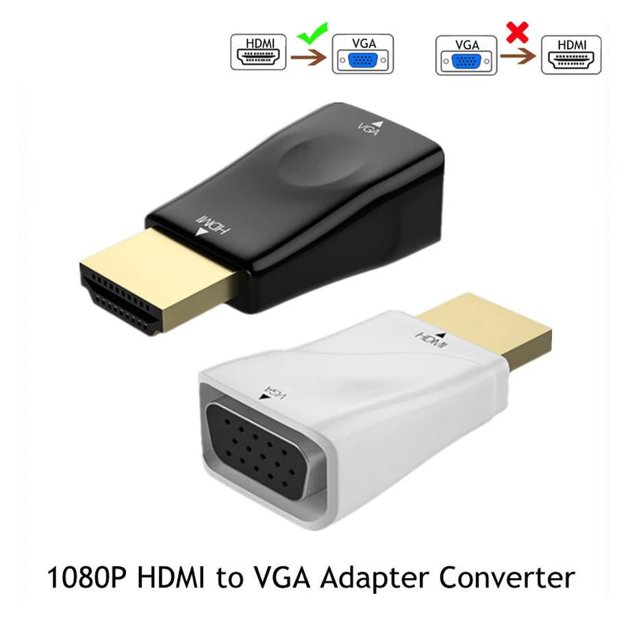 

Адаптер HDMI-совместимый со штекером на гнездо VGA, преобразователь аудиокабеля HD 1080P для ПК, ноутбука, ТВ-приставки, проектора компьютера