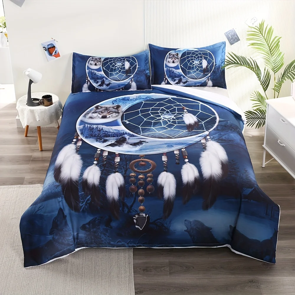 

Moon Wolf Printed Bedding Dreamcatcher National Style Guest Room Duvet Cover Set 1pc* Duvet Cover+2pcs Pillowcase