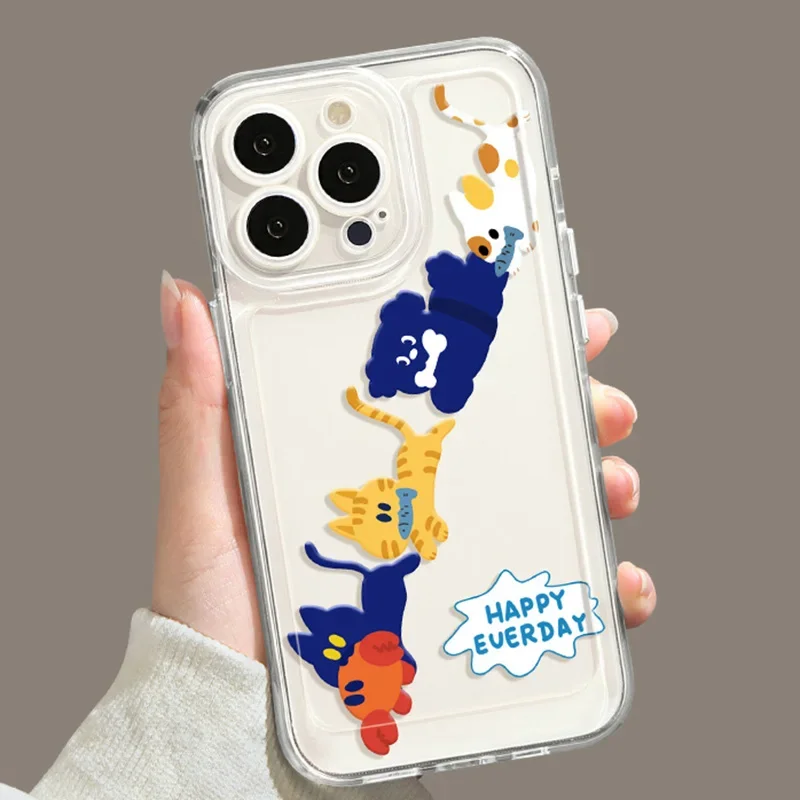 Cute Cartoon Tiger Cat Transparent Phone Case - Clear Protective Cover s