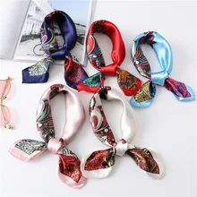 

1PC Square Silk Scarf Women Fashion Print Small Neck Scarfs Office Lady Hair Band Foulard Female Bandana Shawl Hand Kerchief
