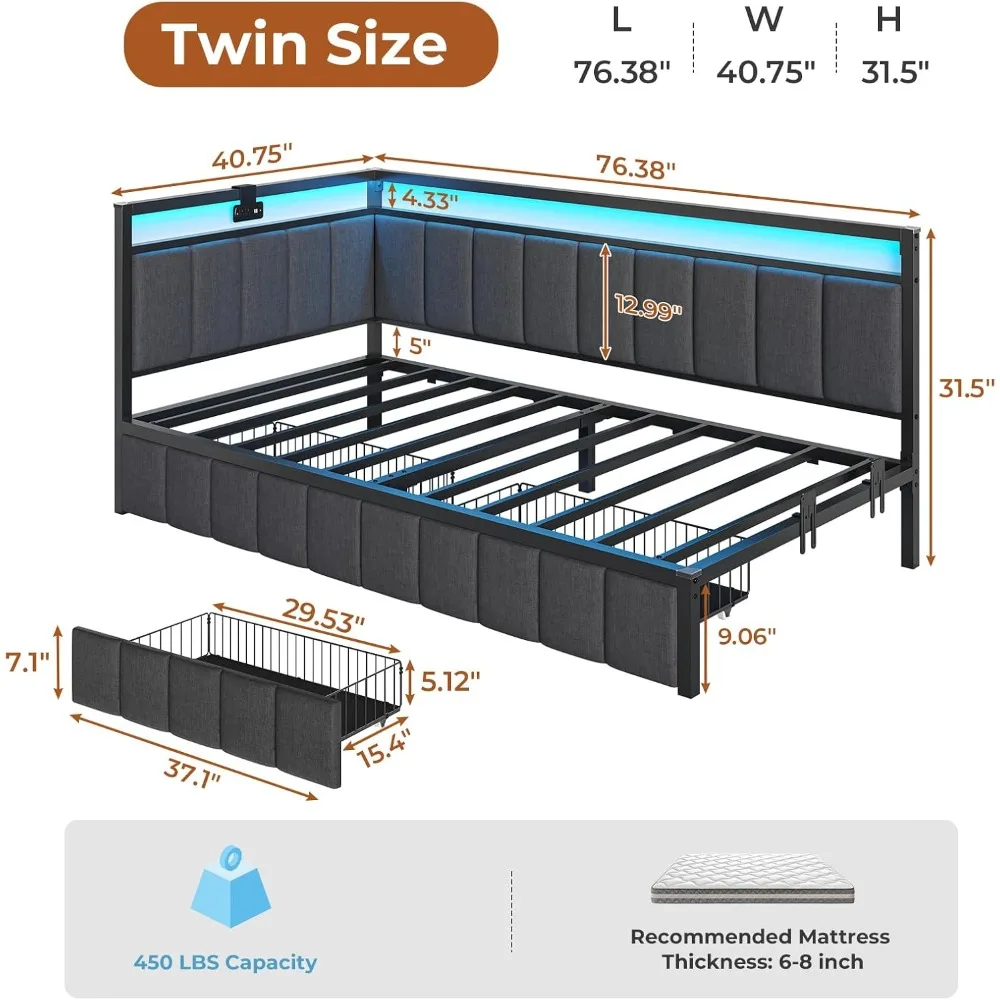 Twin Storage Platform Bed 2