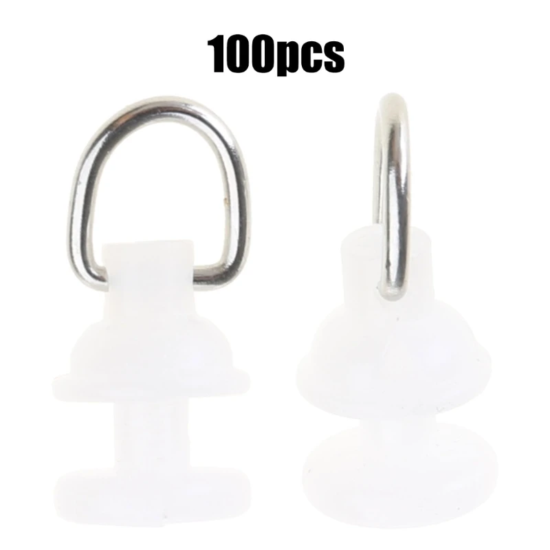 Pack of 100 Quiet Curtain Track Sliders Plastic Hooks Quiet Rod Inner Track Slides Rollers Gliders Curtain Runner