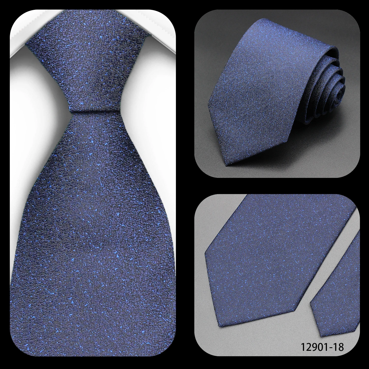 NEUE 8cm Krawatte für Herren Luxuriöse Gestreifte Blau-Marine Business-Krawatte Anzug-Krawatte Hochzeit Party Krawatte Herren Geschenk – Detail 4