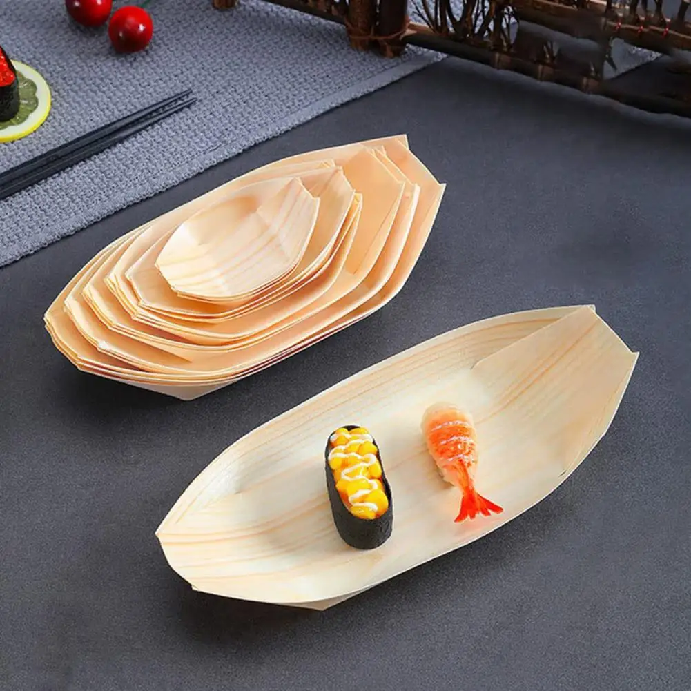 Compact Proper Size Dessert Salad Appetizer Food Serving Plate Disposable Burr-free Sushi Serving Tray Kitchen Supplies