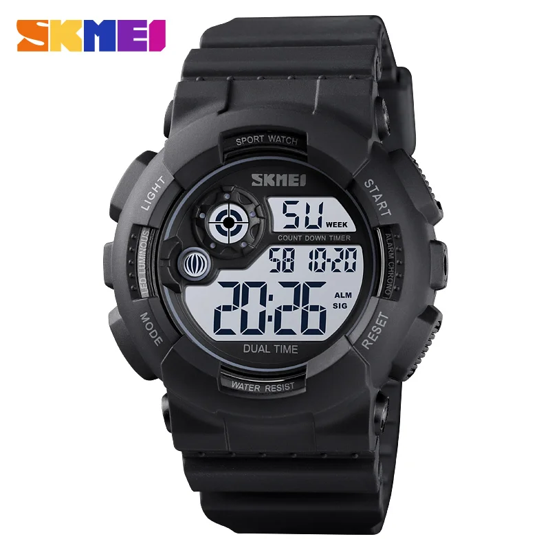 SKMEI 1583 Sports Mens Electronic Wristwatches Military Waterproof Digital Watch for Men Shockproof Clock 1637 Reloj Masculino