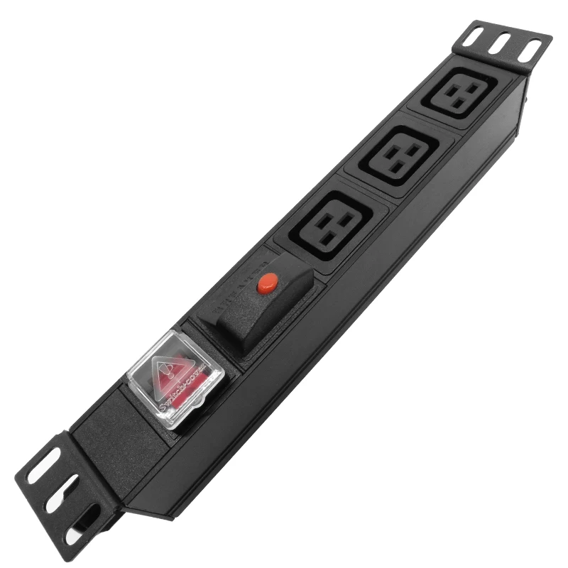 

C19 SOCKET PDU Power Distribution 3 Unit Network Cabinet Rack Electric Plug Socket Outlet Overload Dual Break Switch