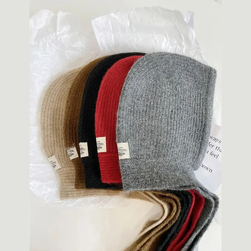 Cap Knitted Beanies For Men&women Winter Warm Unisex Hooded Hat Neck Collar Scarf Cap Ski Beanie Cold Hats Balaclava Caps Bonnet cycling cap sun protection balaclava
