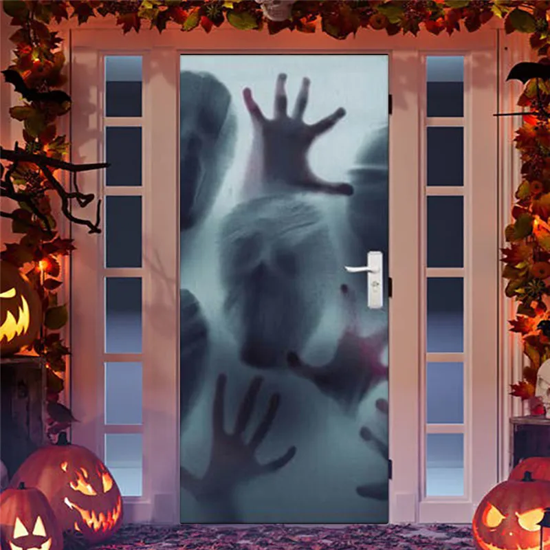 decoração da casa porta adesivo removível halloween