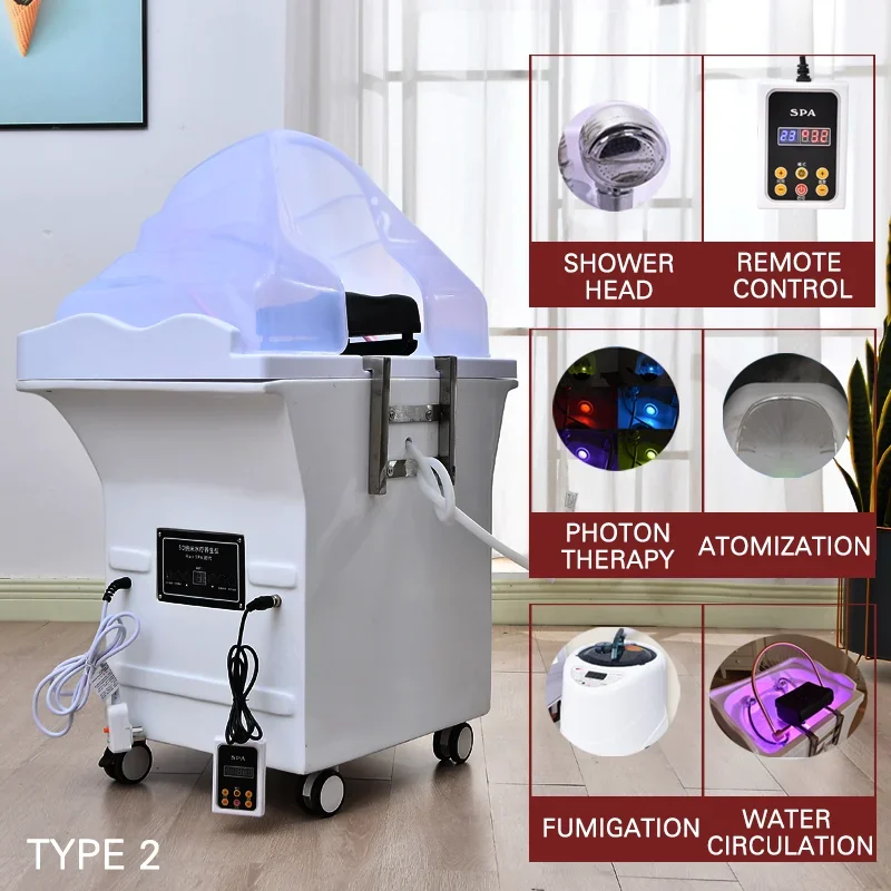 Separated Sink Set Beauty Salon Shampoo Bed Head Spa Massage Multifunctional Fumigable Scalp massage Salon furniture 3