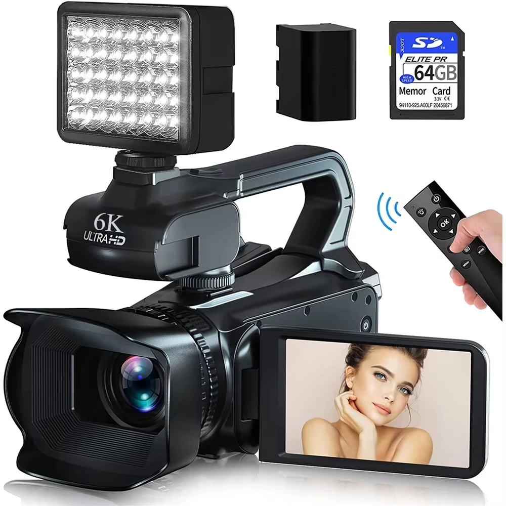 Produktbild von Cocosity Digitaler Zoom Camcorder 4K, 64MP Vlogging Kamera Mit 18x Digitalzoom Ir Nachtsicht Touchscreen Und Webcam Funktion Ideal Fuer Reisen Und Hochzeiten