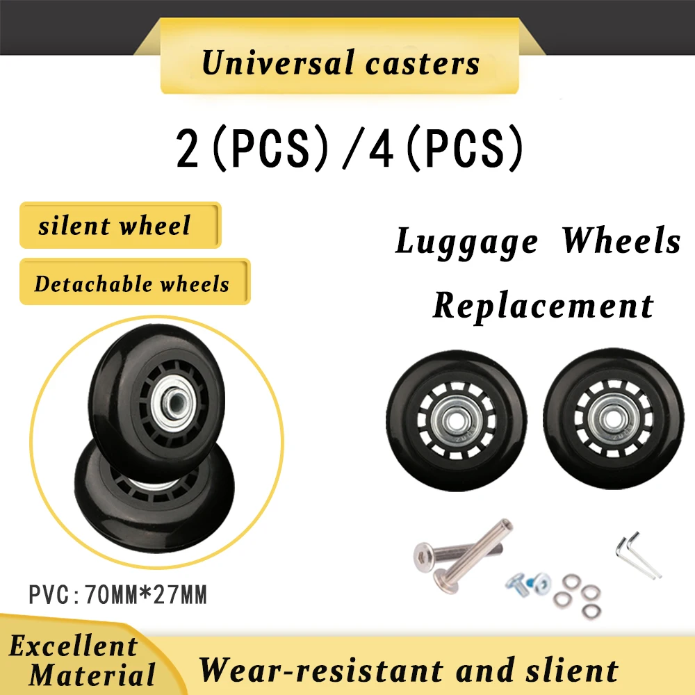 Suitcase Repair Parts Replacement Trolley Case Universal Wheel Leather Luggage Aircraft Wheel Rim Wear-Resistant Silent Wheel