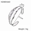 CARLIDANA Fashion Waterproof Stainless Steel Silver Color Bracelets Geometric Multilayers Open Adjustable Women Bracelets 6