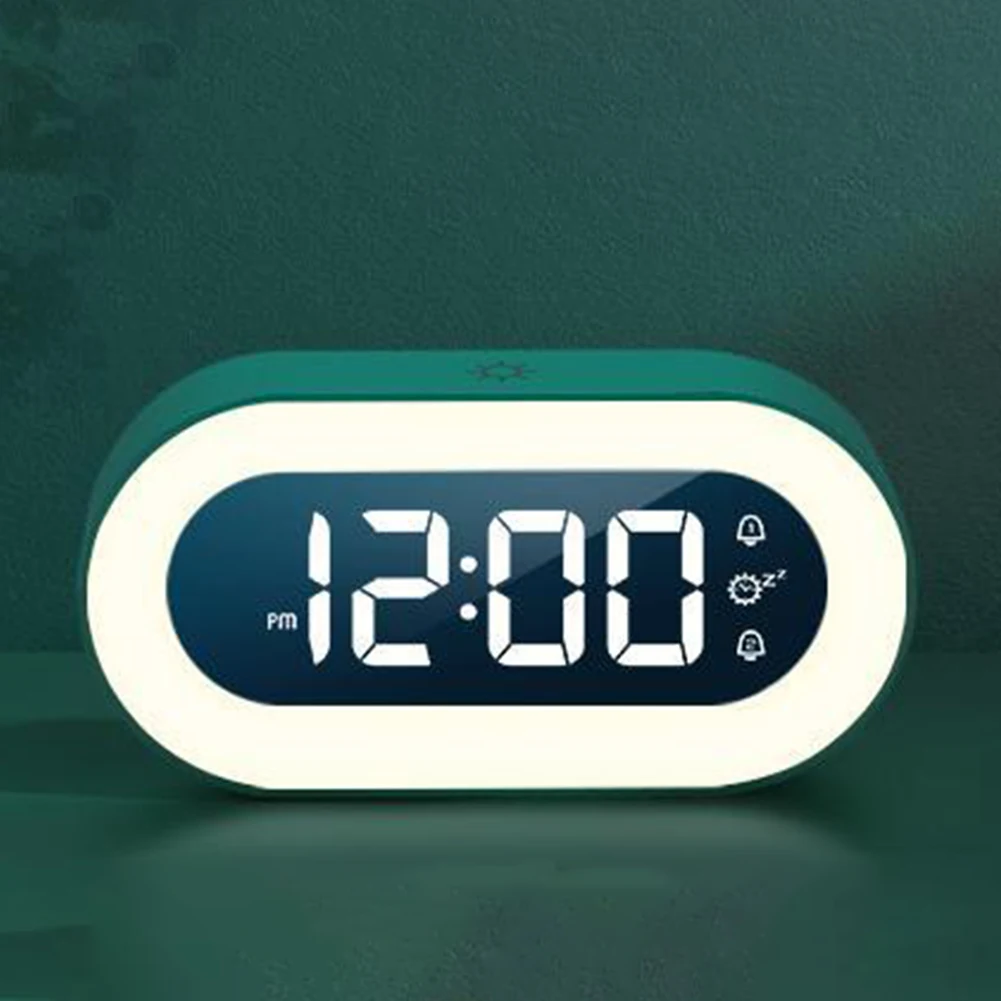 

Home Improvement Alarm Clock Thermostats Night Light ABS Black Design Desktop Clock Green Led Music Music Digital