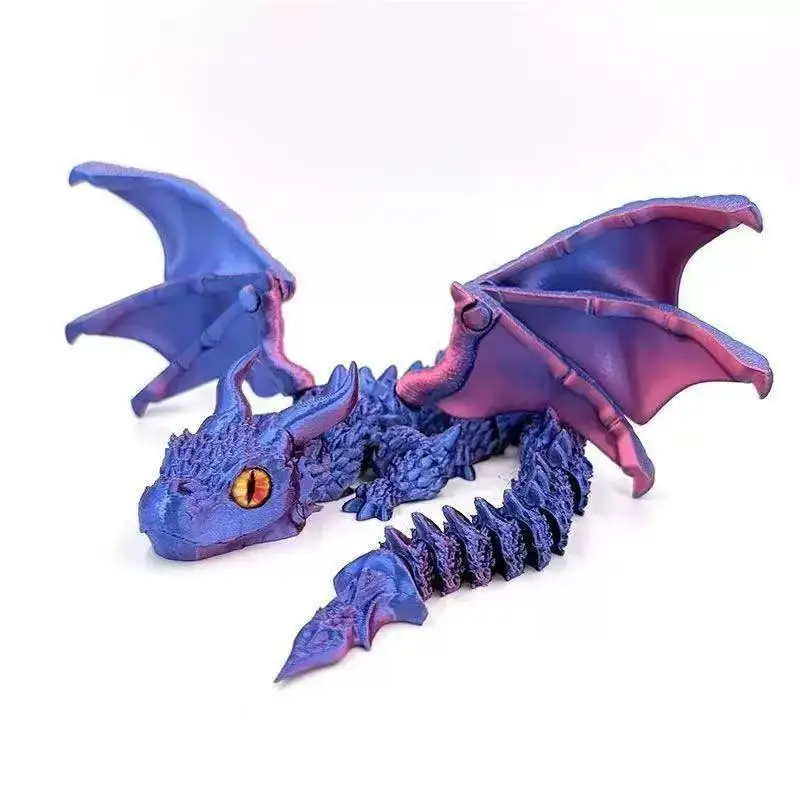 Articulated 3D Printed Wyvern Dragon with Wings - Dynamic Desktop Ornament and Unique Gift