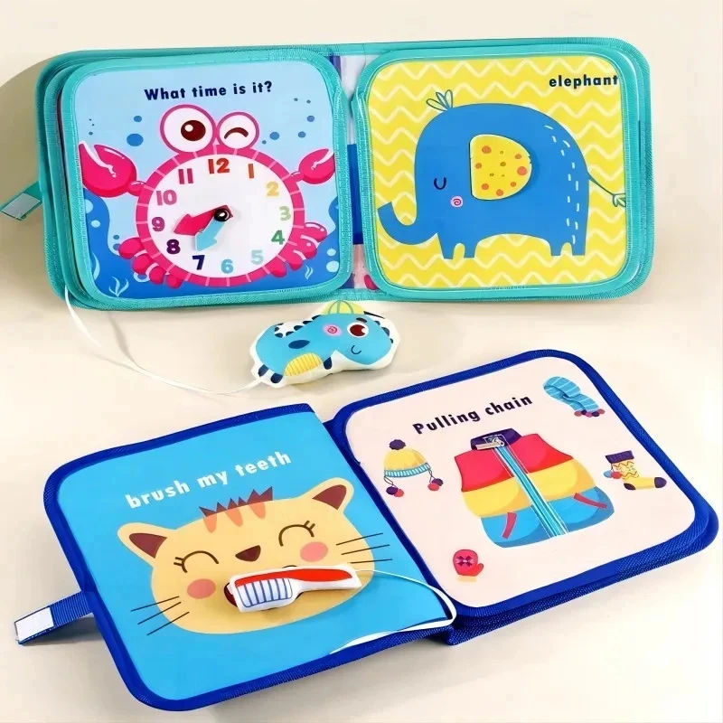 Baby Books Montessori Toys Toddler Travel Activity Reusable Sticker Soft Cloth Book 0 to 2 Years Kids Busy Book Educational Toys 4