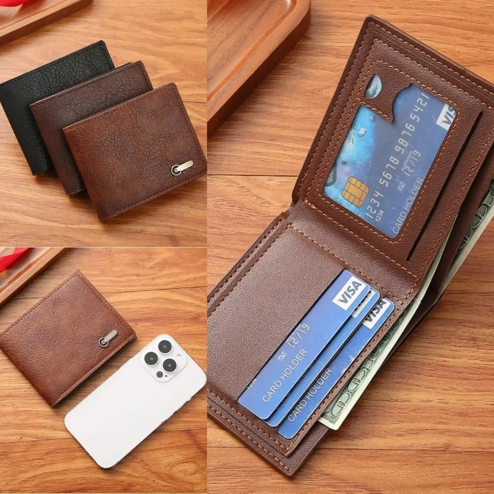 

Waterproof Men's Short Wallet Fashion Multi-position Soft Male Leather Purse Wear-resistant Durable Male Coin Pocket Daily Use
