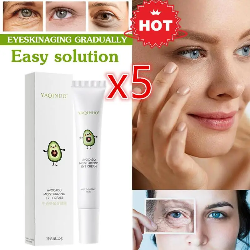 

5X Avocado Moisturizing Eye Cream Anti-wrinkle Fading Fat Eye Eye Bags Grain Dark Remove Circles Fine Skin Eye Lines Serum Care